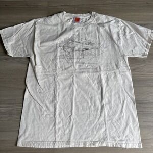 Vintage Frank Lloyd Wright‎ Architecture T-Shirt Size Medium Cream Graphic Tee